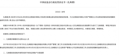 ·券商投资经理借亲友账户炒股被罚20万元